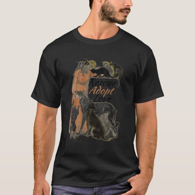 Rädding som antar Kärlek Hund eller överlämningsgå T Shirt (Framsida)