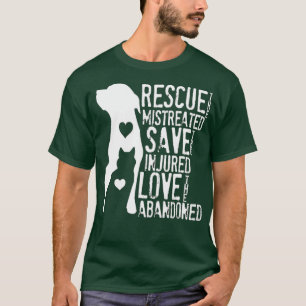 Rädding Spara Hund älskare vid Kärlek Rädda djuren T Shirt