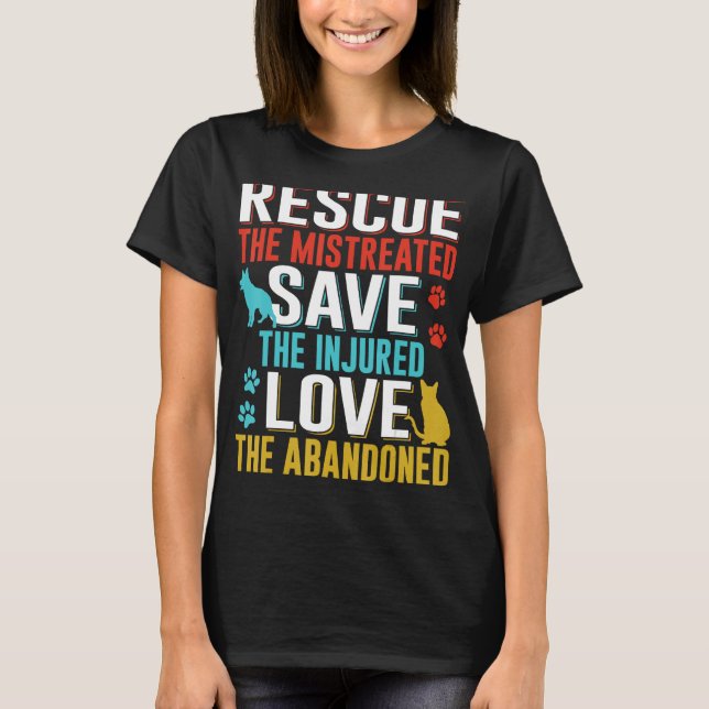 Rädding Spara Kärlek Animals Anta T Shirt (Framsida)