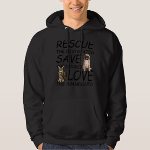 Rädding Spara Kärlek Cat Cat (Hund Cute Animal Räd Hoodie