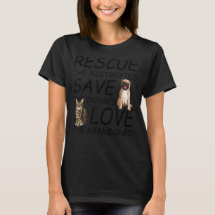 Rädding Spara Kärlek Cat Cat (Hund Cute Animal Räd T Shirt