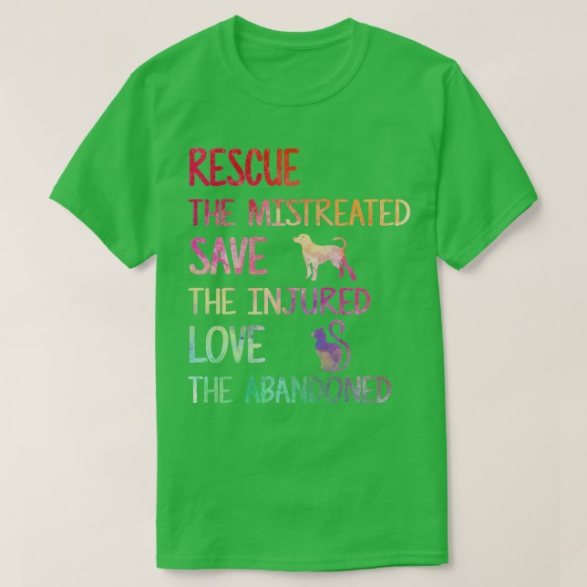 RÄDDING SPARA KÄRLEK PET Djurskydd Volunteer Gift T Shirt (Design framsida)