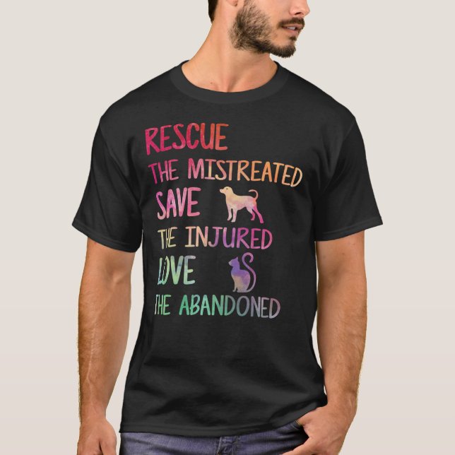 RÄDDING SPARA KÄRLEK PET Djurskydd Volunteer Gift T Shirt (Framsida)