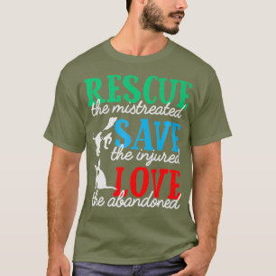Rädding Spara Kärlek Rädda djuren Cat Hund älskare T Shirt