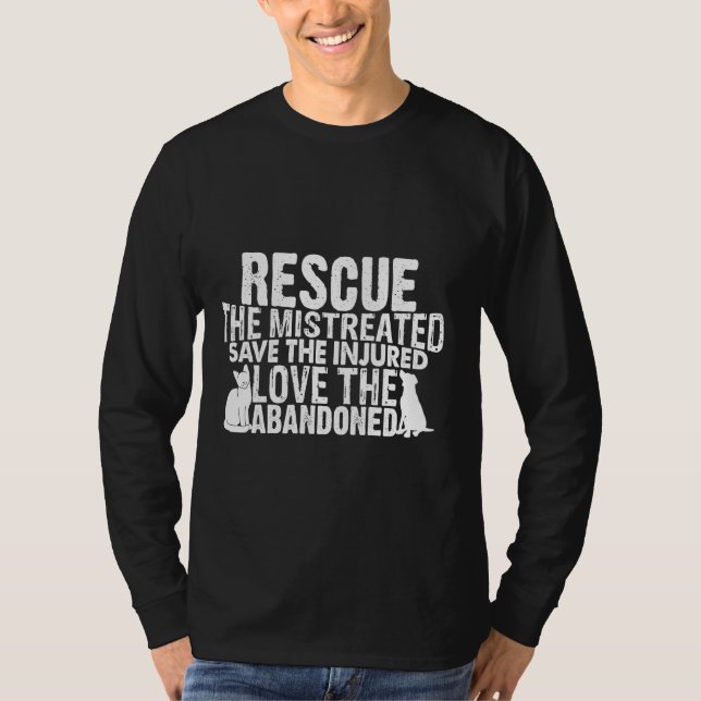 Rädding Spara Kärlek Rädding Hund Cat Pet T Shirt (Framsida)