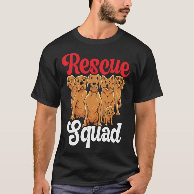 Rädding Squad Animal Shelter Activist Rädda djuren T Shirt (Framsida)