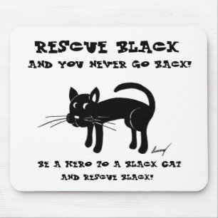 Rädding Svarta katter Mousepad Musmatta