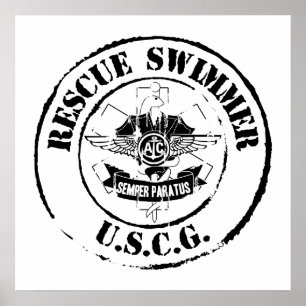 Rädding Swimmer (Grunge) Poster