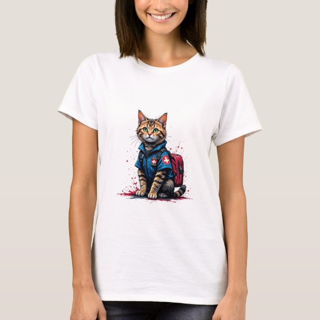 Rädding T-Shirt - Heroic Medical Cat (Framsida)