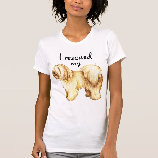 Rädding Tibetansk Terrier Tee Shirt (Framsida)