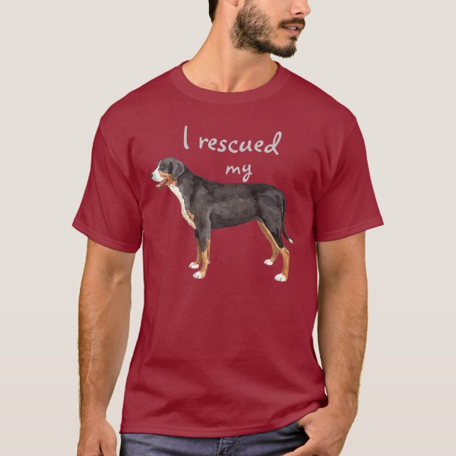 Rädding Underbarare Hund för schweiziska bergsområ Tee Shirt (Framsida)