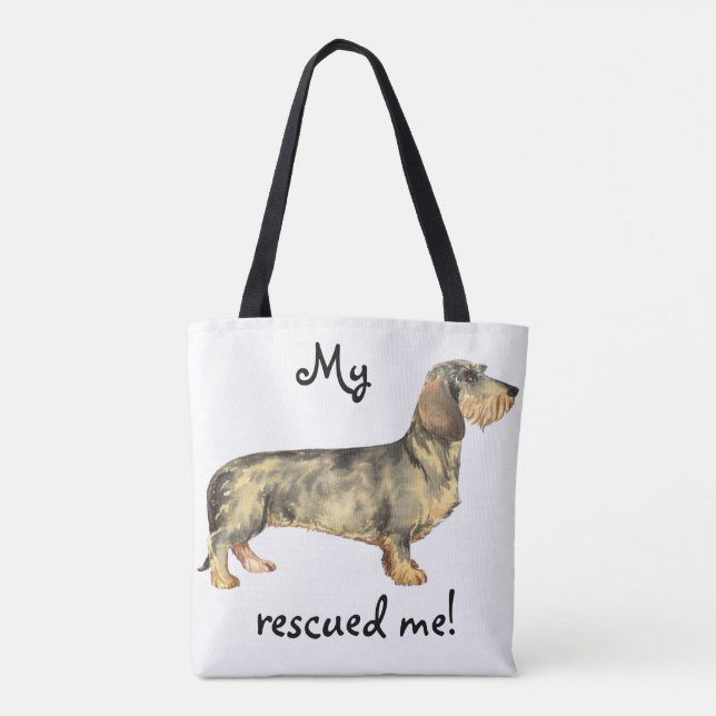 Rädding Wirehred Dachshund Tygkasse (Baksida)