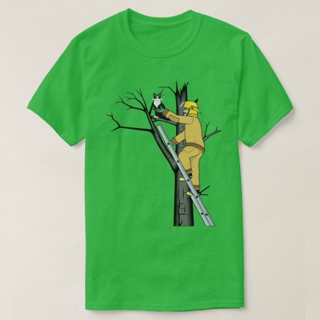 Räddingen Firefighter Department of Cat Firefighti T Shirt (Design framsida)