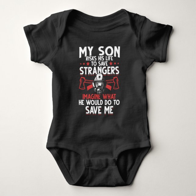 Räddingen för familjen Firefighter Son Proud Mamma T Shirt (Framsida)