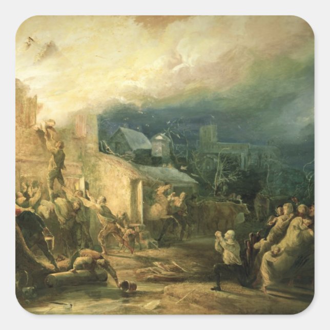 Räddingen John Wesley Fyrkantigt Klistermärke (Framsida)