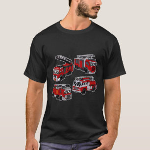 Räddingen Ladder Lastbilar Firefighter  Fire Lastb T Shirt