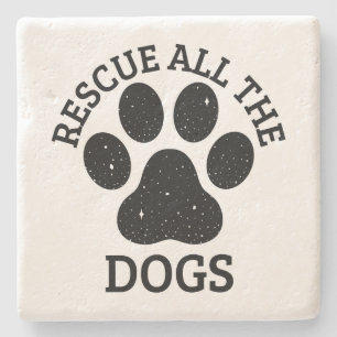 Räddingen Paw Print (Paw) ALLA HUNDAR hund älskare Stenunderlägg