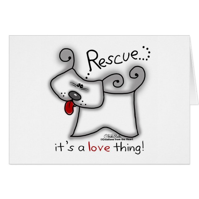 Räddingens Hund ... Det är A Kärlek Sak Hälsningskort (Framsidan Horizontal)