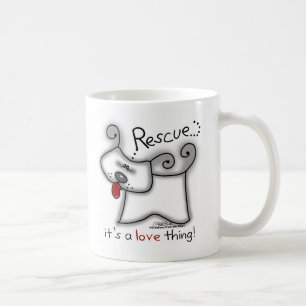 Räddingens Hund ... Det är A Kärlek Sak Kaffemugg