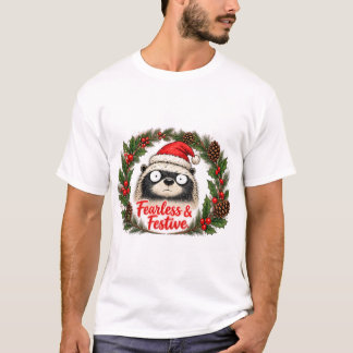 Räddlös och festlig rolig Christmas Honey Grävling T Shirt