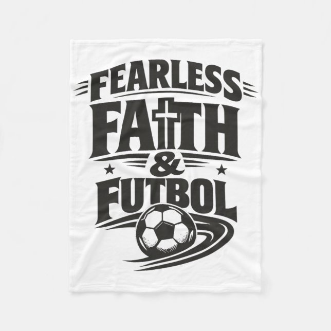 Räddlös tro och fotboll, kristen fotboll  fleecefilt (Framsidan)
