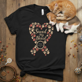 Räddningsband Hjärtformad T-shirt — Adoptera Inte