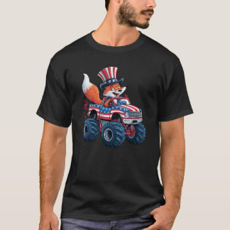 Räddningsbil Fox Monster Truck 4 juli Patriotisk U T Shirt