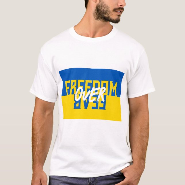 Räddningsfrihet - stöd till Ukraina Manar T Shirt (Framsida)