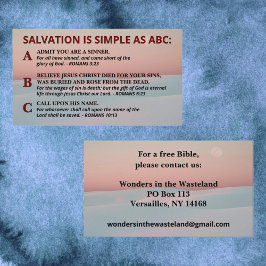 Räddningslära som ABC Christian Gospel Outcome Visitkort