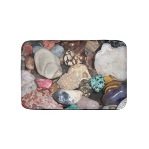 Raddor polerade stenar, Agate, tigeröga, kvart Badrumsmatta