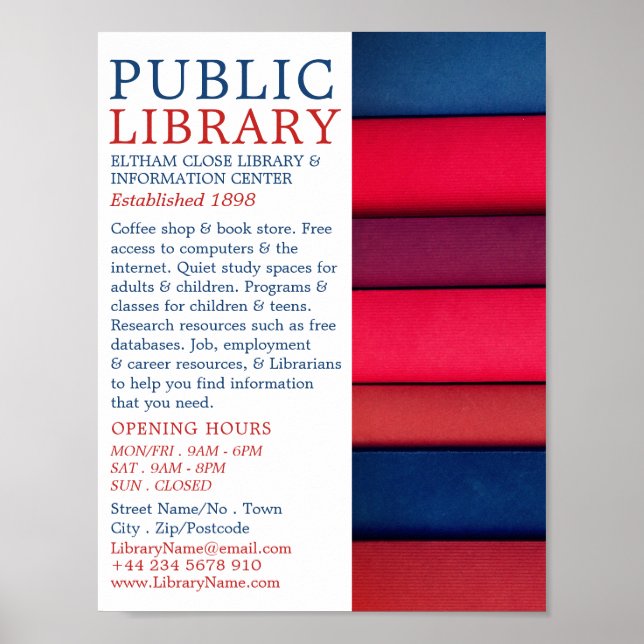 Raden Bokar, Bibliotek Reklamation Poster (Framsidan)