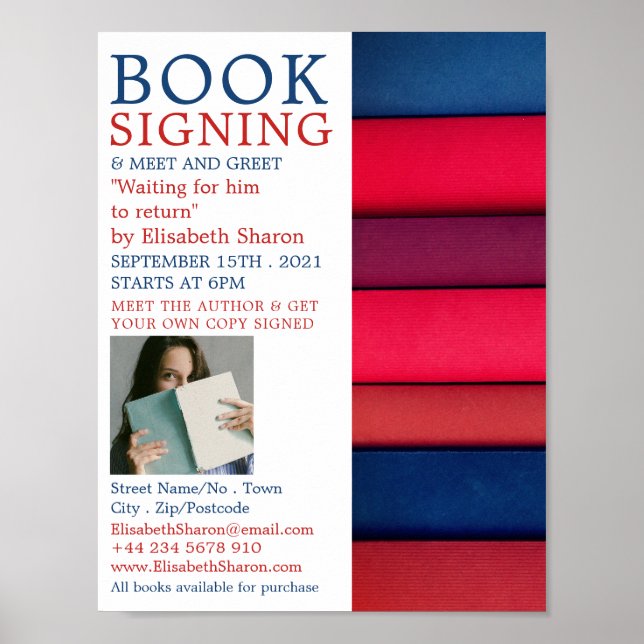 Raden Bokar, Bok-signeringsannonsering för skrivpr Poster (Framsidan)