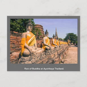 Raden Buddha i Ayutthaya Thailand. Vykort