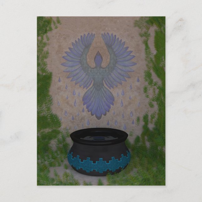 Raden Fågelblandad mediekonst Vykort (Framsida)