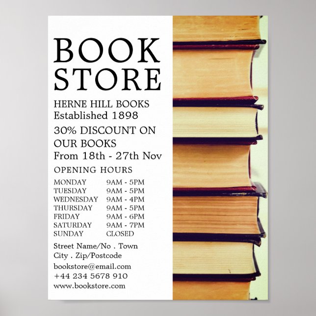 Raden Gamla Bokar, Bok Store-reklam Poster (Framsidan)
