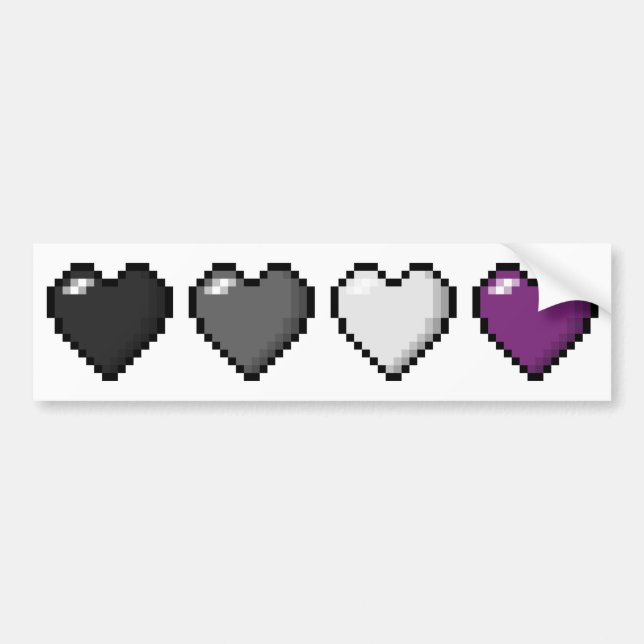 Raden med fyra Flagga Pixel Hearts för det sexuell Bildekal (Framsidan)
