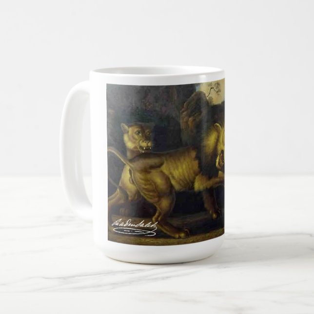 Raden Saleh® Kaffemugge 'Lejon och orm' Kaffemugg (Framsida vänster)