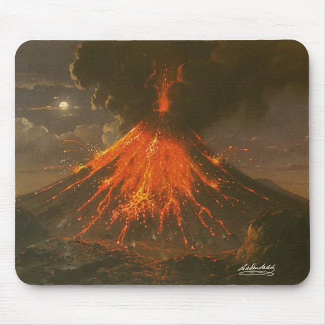 Raden Saleh® Muismat "Mount Merapi on Java" Musmatta (Framsidan)