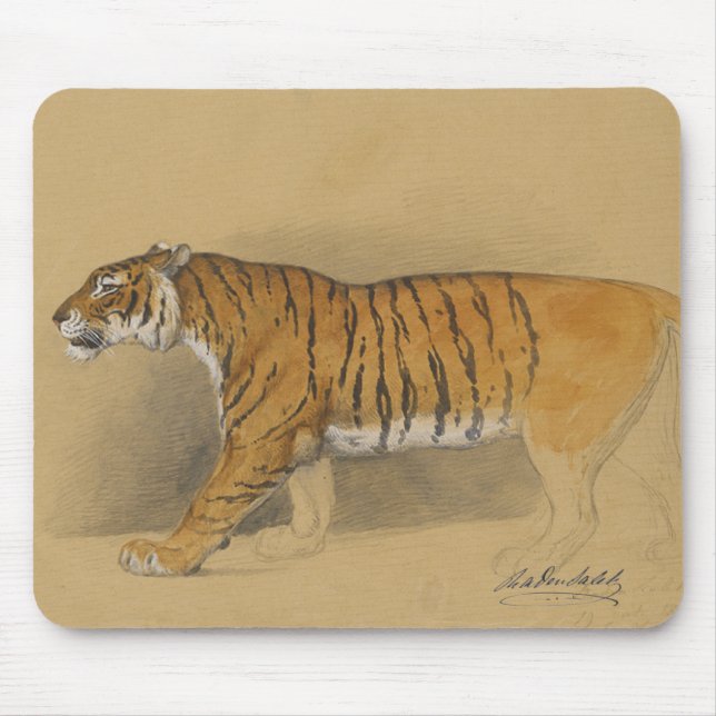 Raden Saleh® Musmatt 'Gående javanesiskt tiger' Musmatta (Framsidan)
