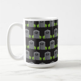 RADER AV HALLOWEEN GRAVE STONES KAFFEMUGG