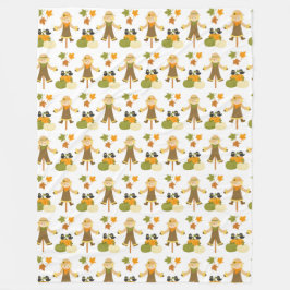 RADER AV TULLSKOR OCH FÅGELSKRÄMMOR FLEECEFILT