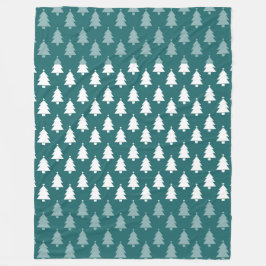 RADER FÖR GRÖNT OCH VITA JULGRANAR FLEECEFILT