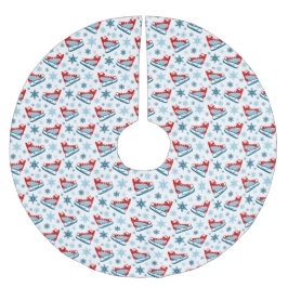 RADER FÖR RÖTT VITT BLÅTT WINTER ICE-SKATES JULGRANSMATTA BORSTAD POLYESTER