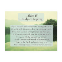 Rader från "Om"-dikten på vykort * Rudyard Kipling