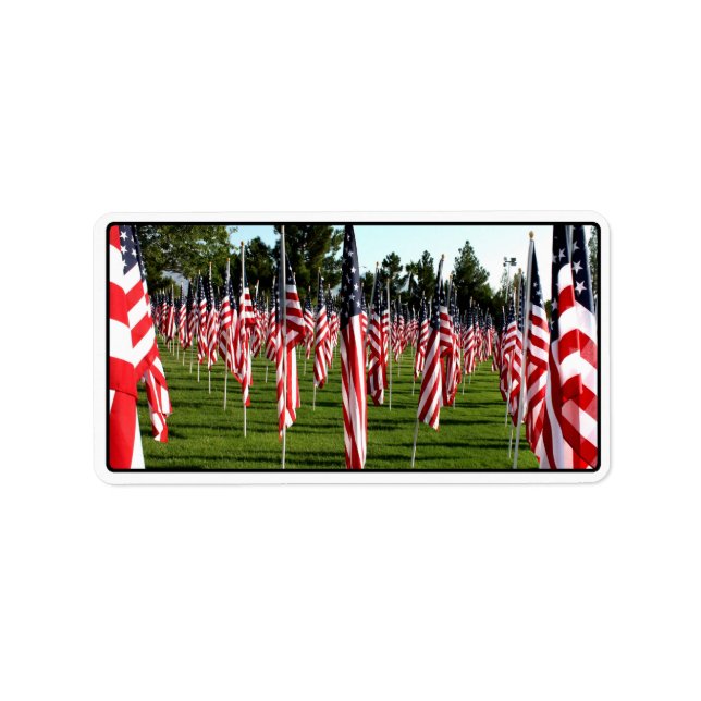 Rader i American Flaggor 9/11 Memorial - Corner Adressetikett (Framsidan)