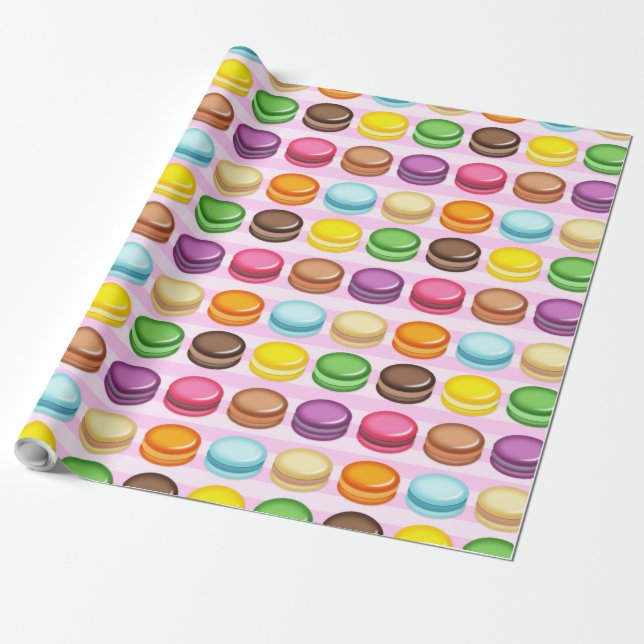 Rader i Macarons Presentpapper (Utrullad)
