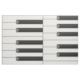 Rader på 15 tum Piano Nycklar Continuous Music Tan Tyg