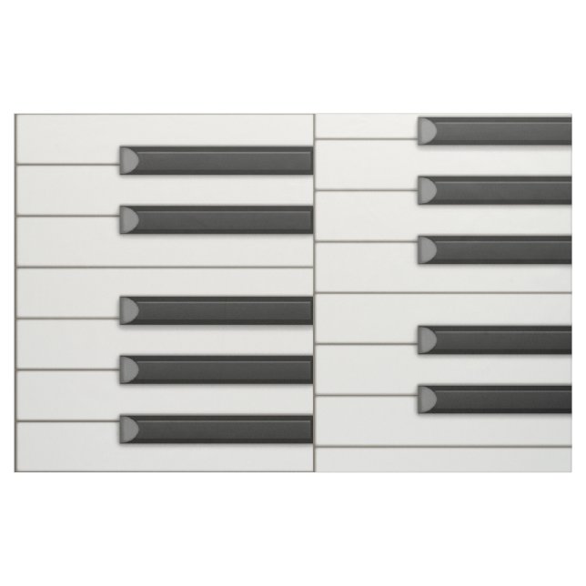 Rader på 15 tum Piano Nycklar Continuous Music Tan Tyg (Fat Quarter)