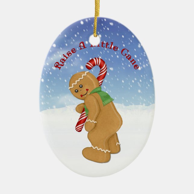 Radera lite Käpp Humor Julgransprydnad Keramik (Framsidan)