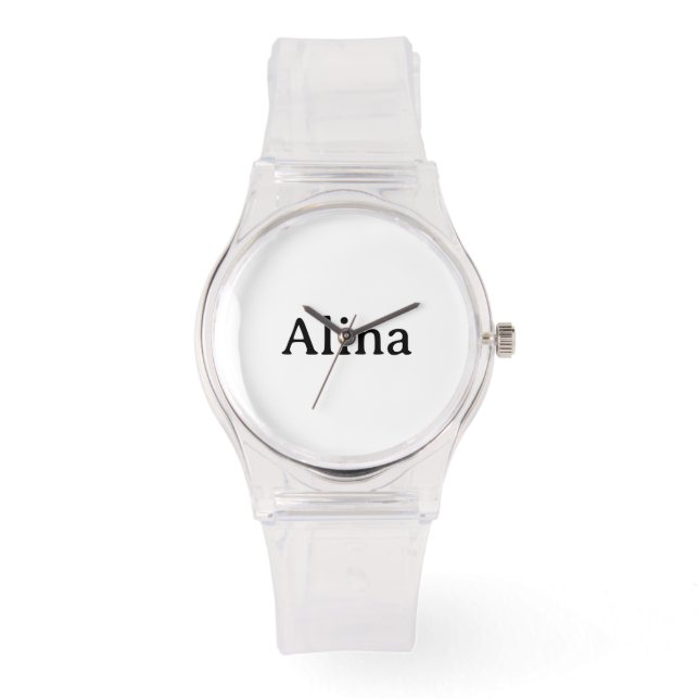radera text Silikonrem Klar Armbandsur (Framsida)